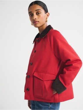 Abercrombie and Fitch Chore Jacket in Vivid Red XS RED ANF Barn Short Jacket